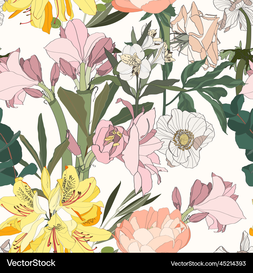 Floral Vintage Pattern Vector Image