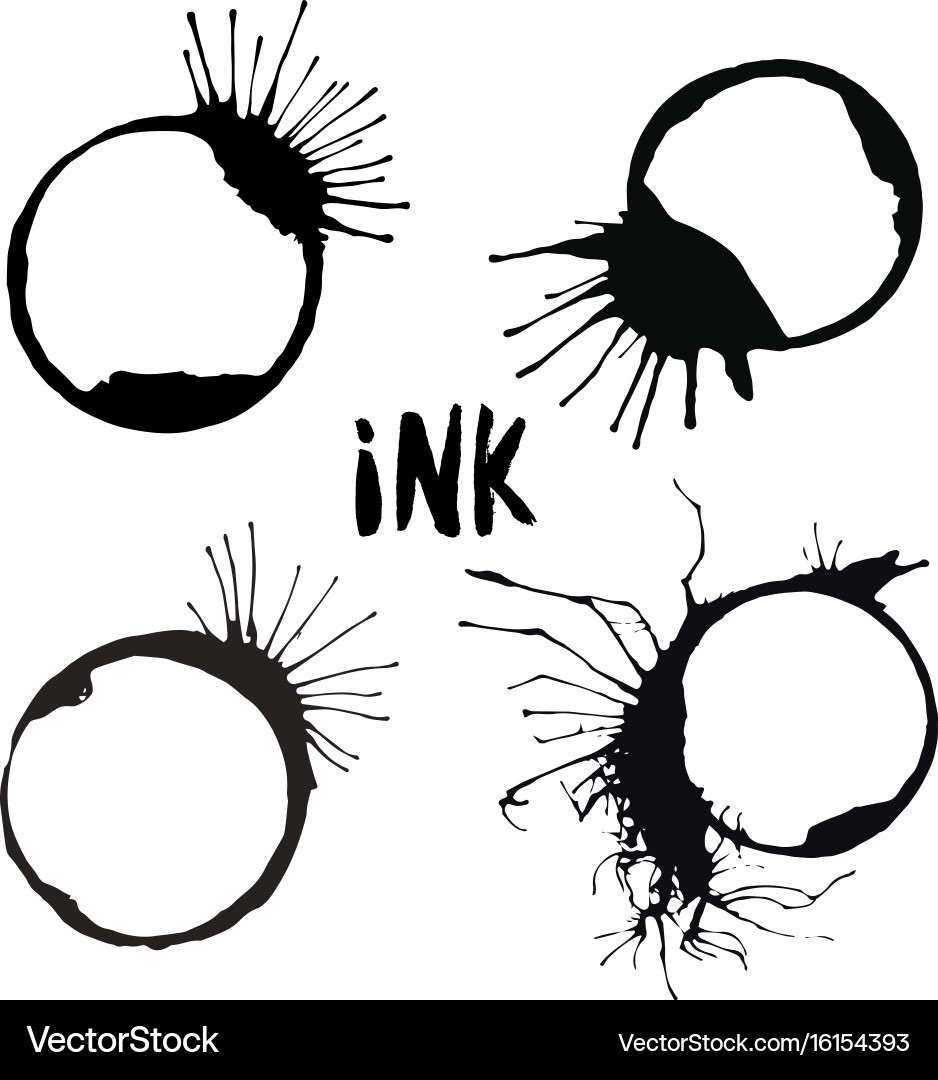 Ink splashes frames hand drawn design elements Vector Image