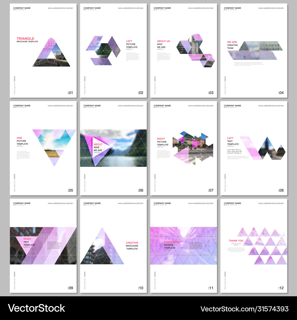 Kreative Prospektvorlagen mit dreieckigem Design Kreative Prospektvorlagen mit dreieckigem Design vektorbild