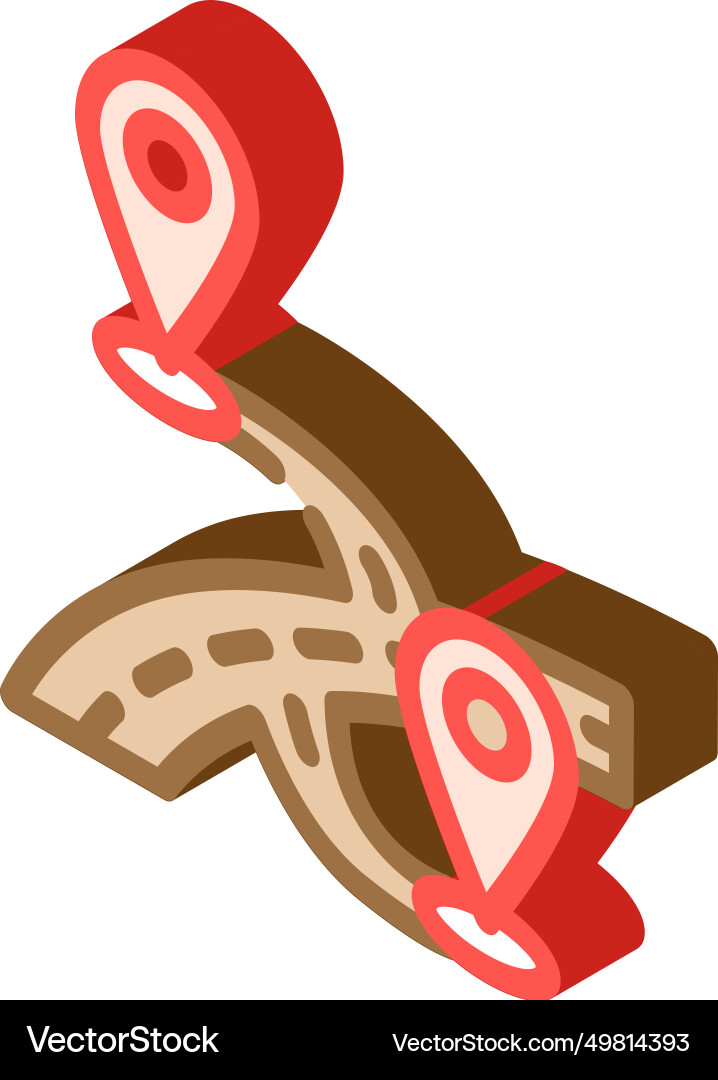 Map pointer place isometric icon vector image