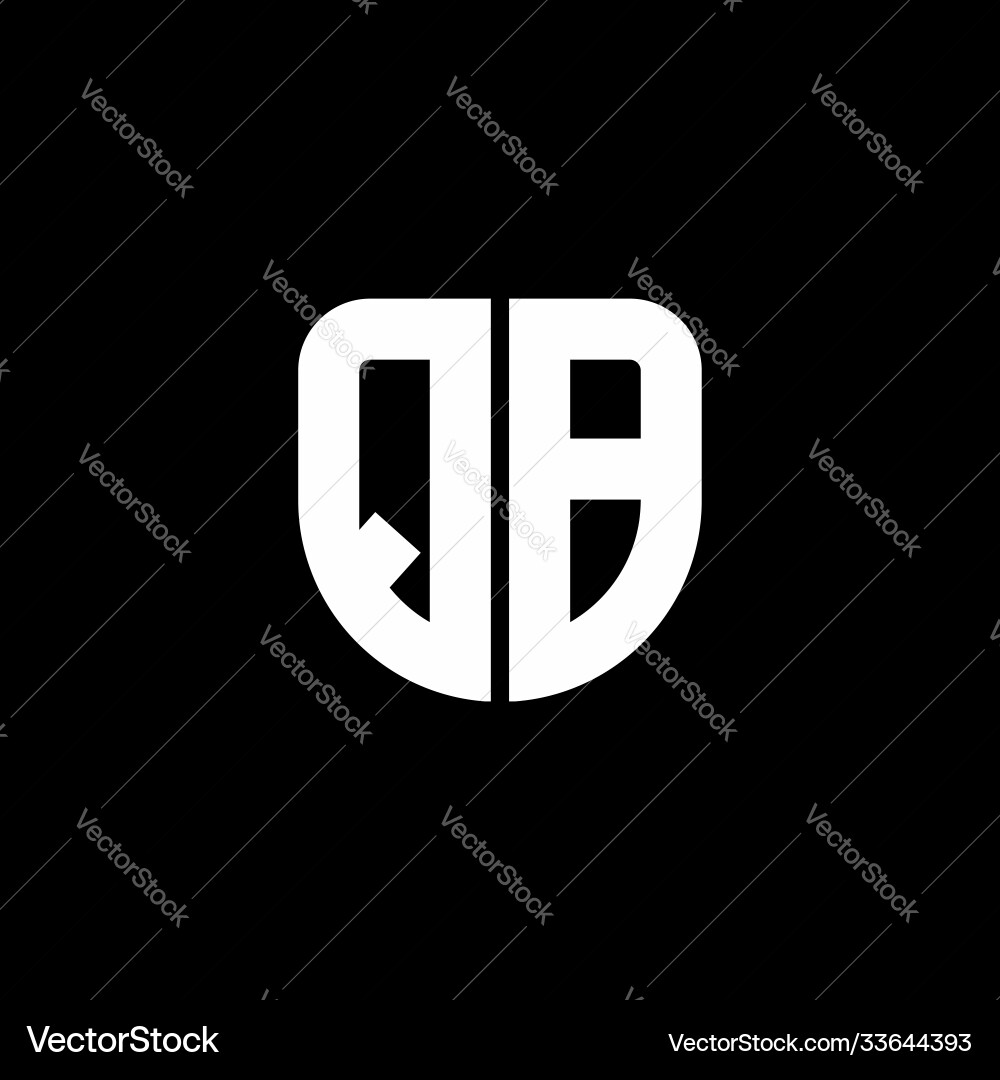 Qb logo monogram with circular shape shield vector image