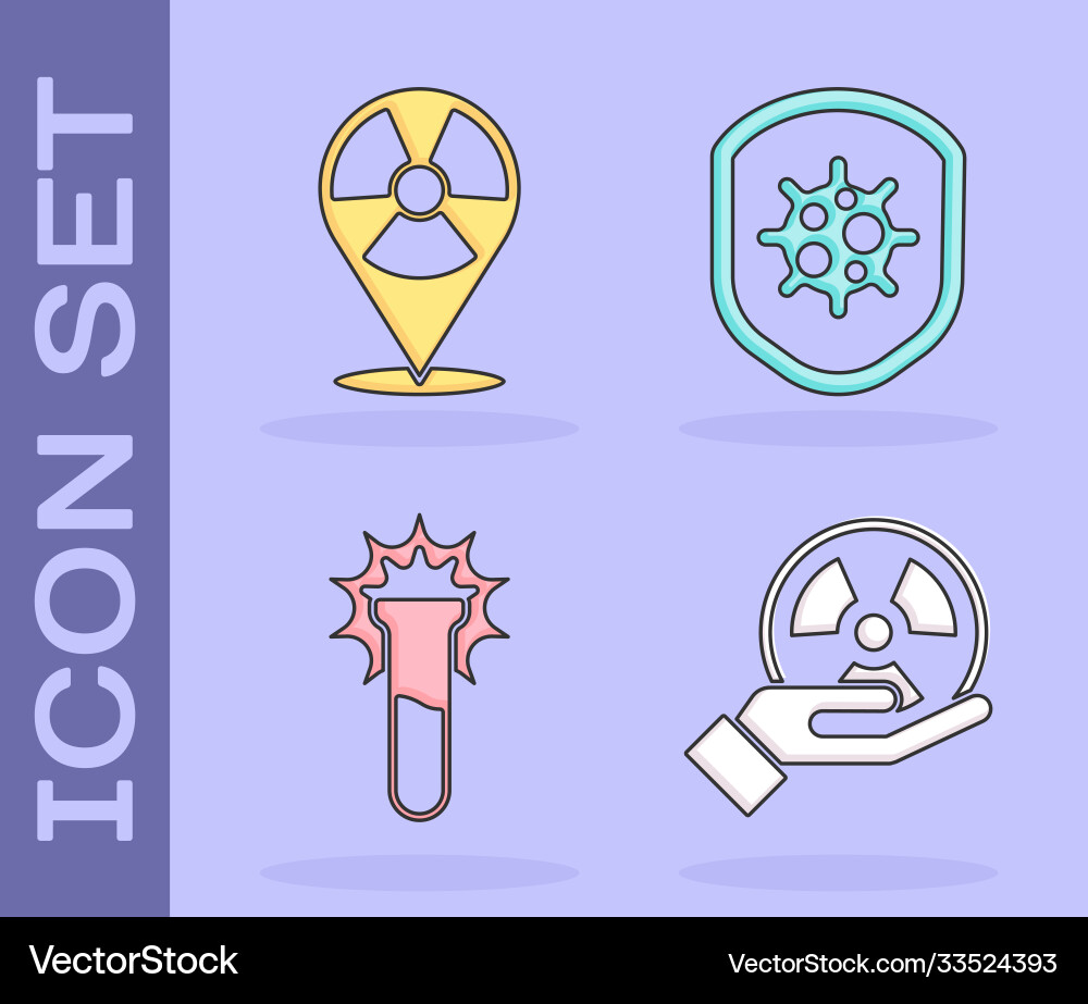 Set radioactive in location test Vector Image