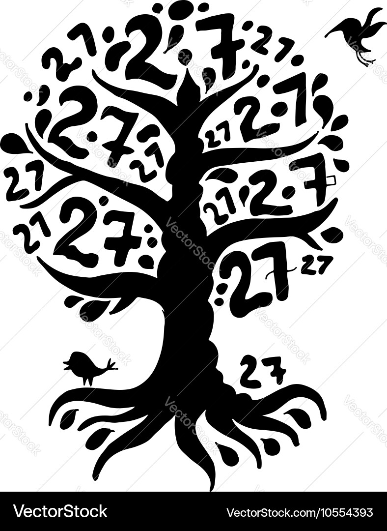 Tree 27 with roots for your design vector image