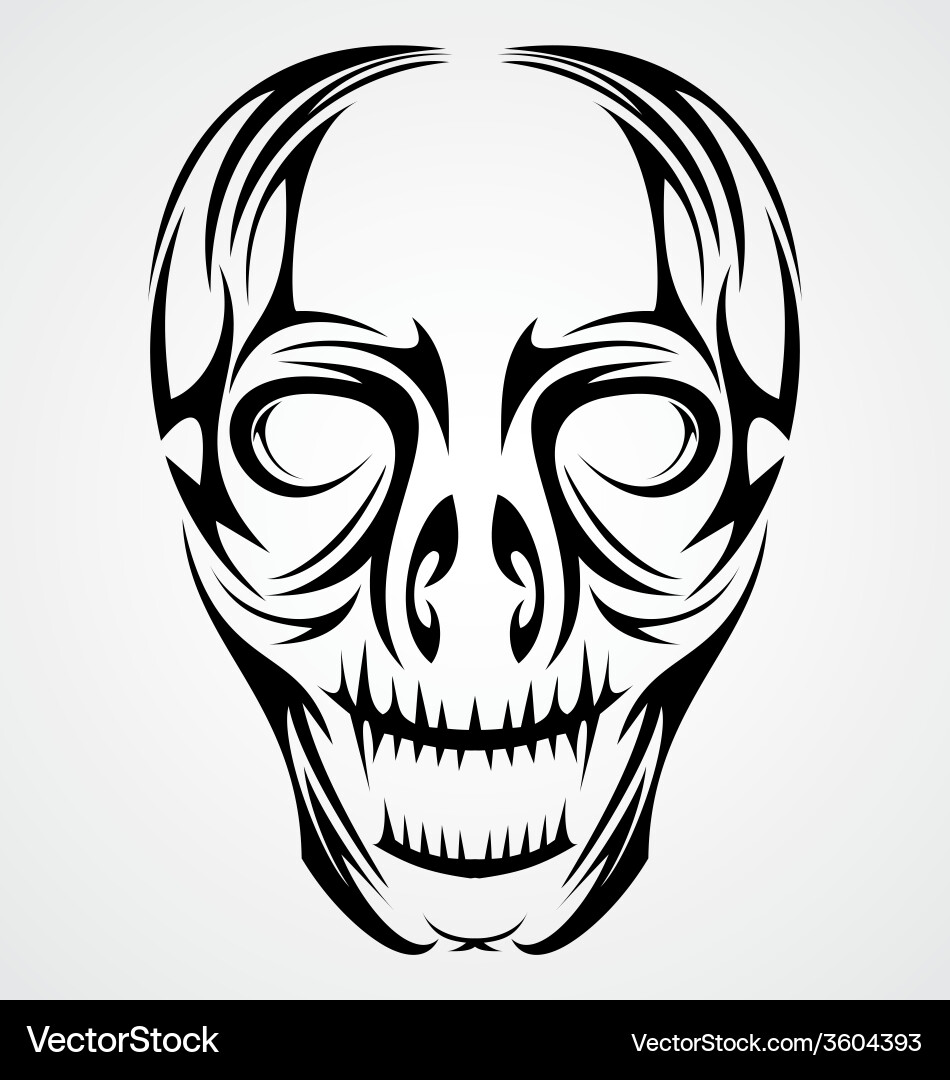 Tribal Skull Art Vector Image
