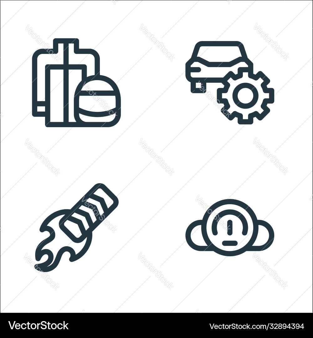Auto racing line icons linear set quality Auto racing line icons linear set quality vector image