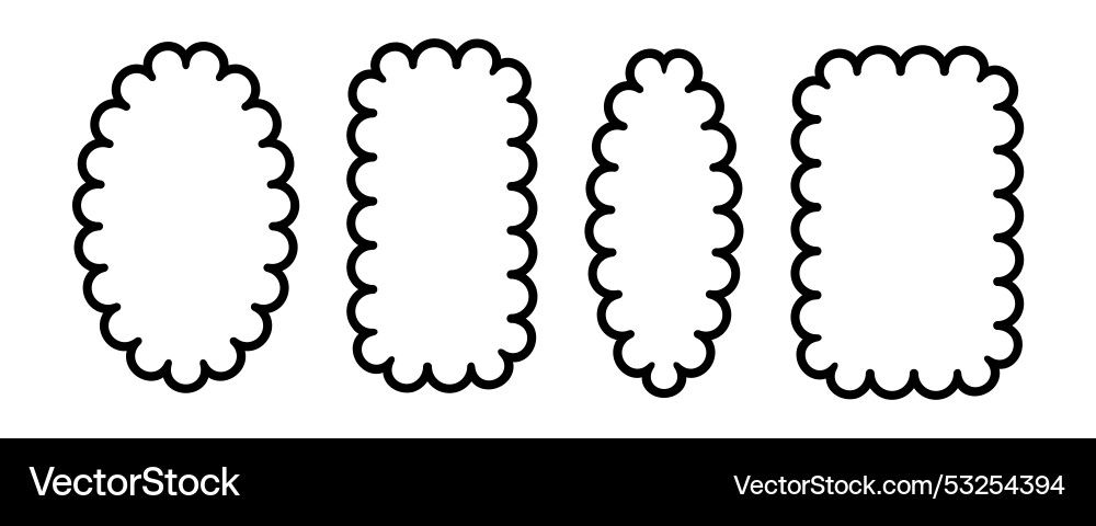 Circle and square scalloped frames edge Circle and square scalloped frames edge vector image
