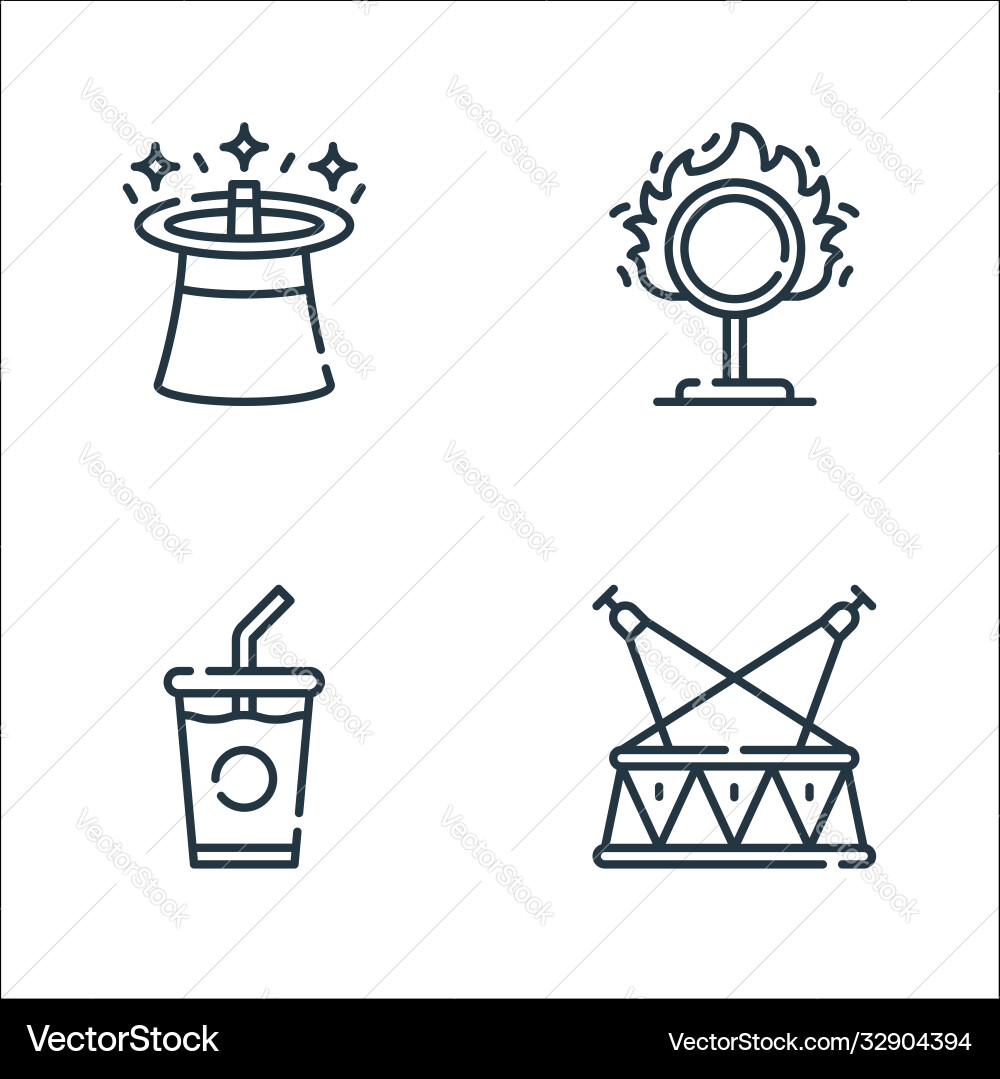 Circus line icons linear set quality Circus line icons linear set quality vector image