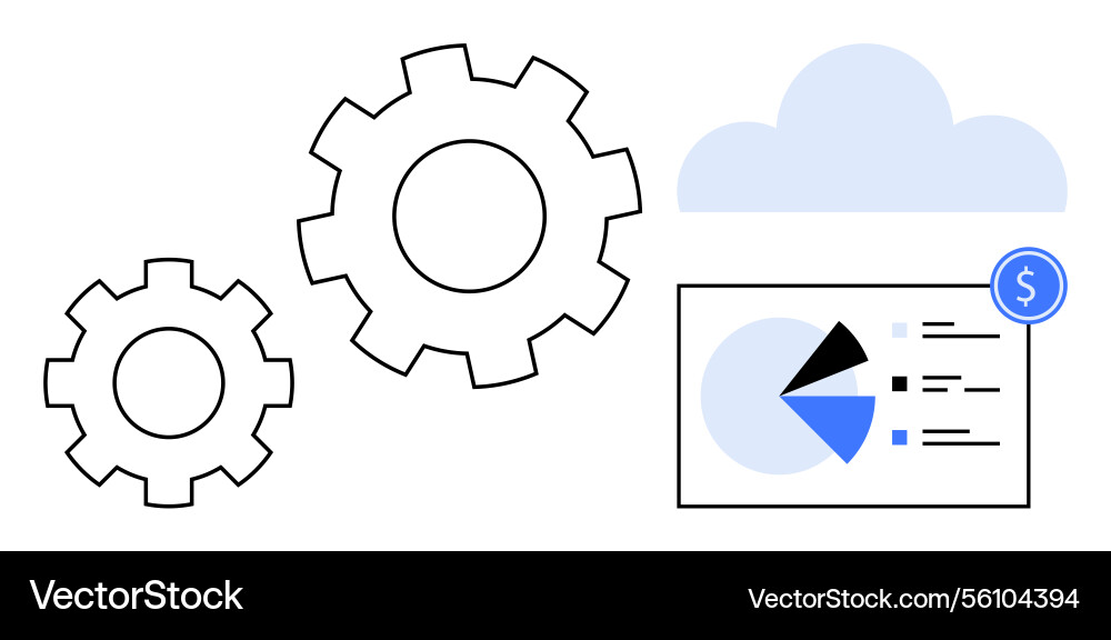 Cloud-based data automation with financial Cloud-based data automation with financial vector image