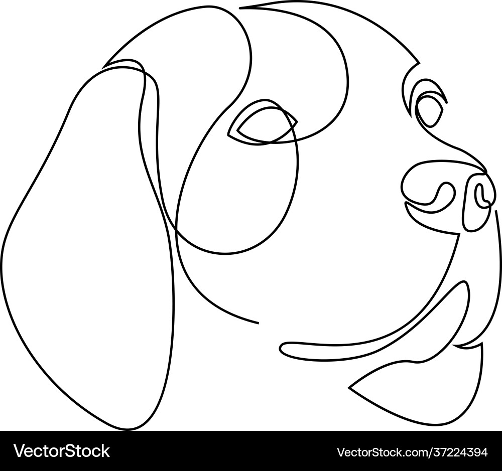 Continuous line beagle single minimal style Continuous line beagle single minimal style vector image