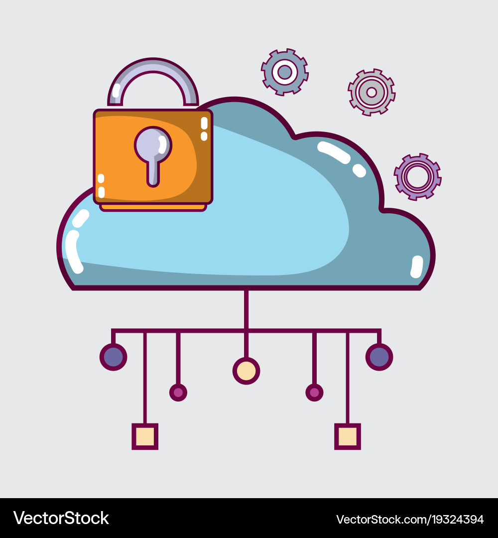 Data center server network technology Vector Image