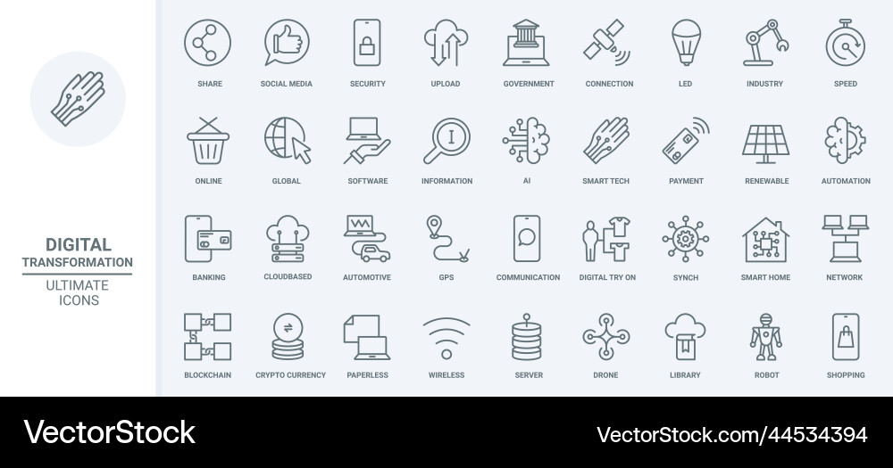 Digital network technology automation vector image