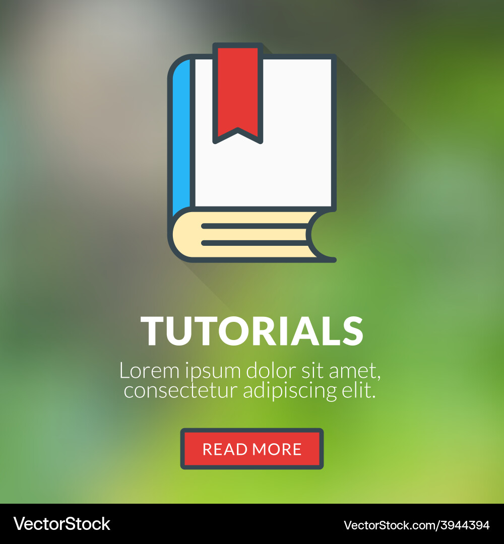 Flat design concept for tutorials with blur vector image