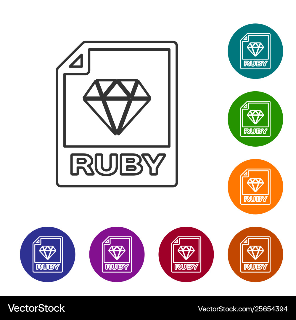 Grey ruby file document icon download button Grey ruby file document icon download button vector image
