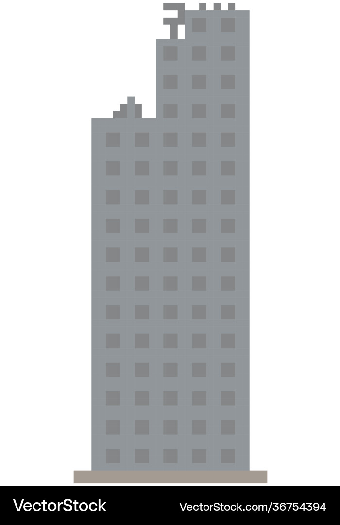 High rise building tower for computer pixel game High rise building tower for computer pixel game vector image