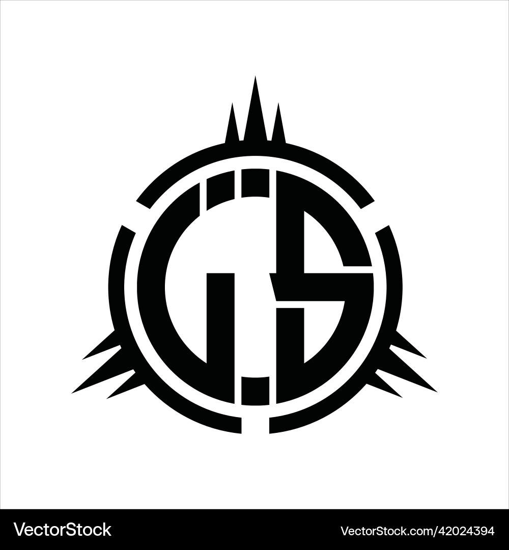 Js logo monogram circle element design template vector image
