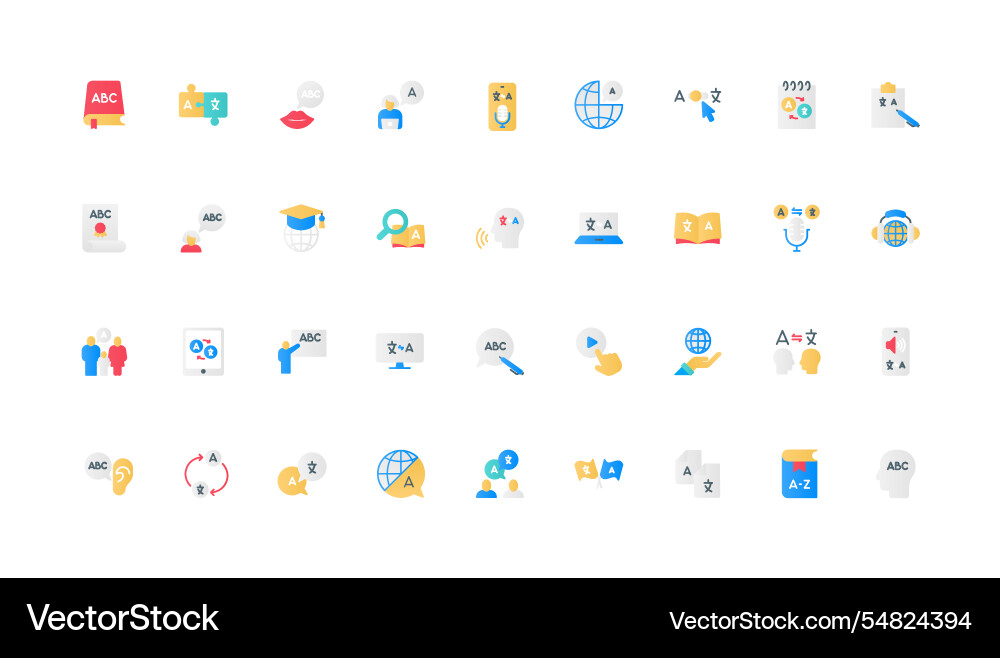 Learning foreign language book and service vector image