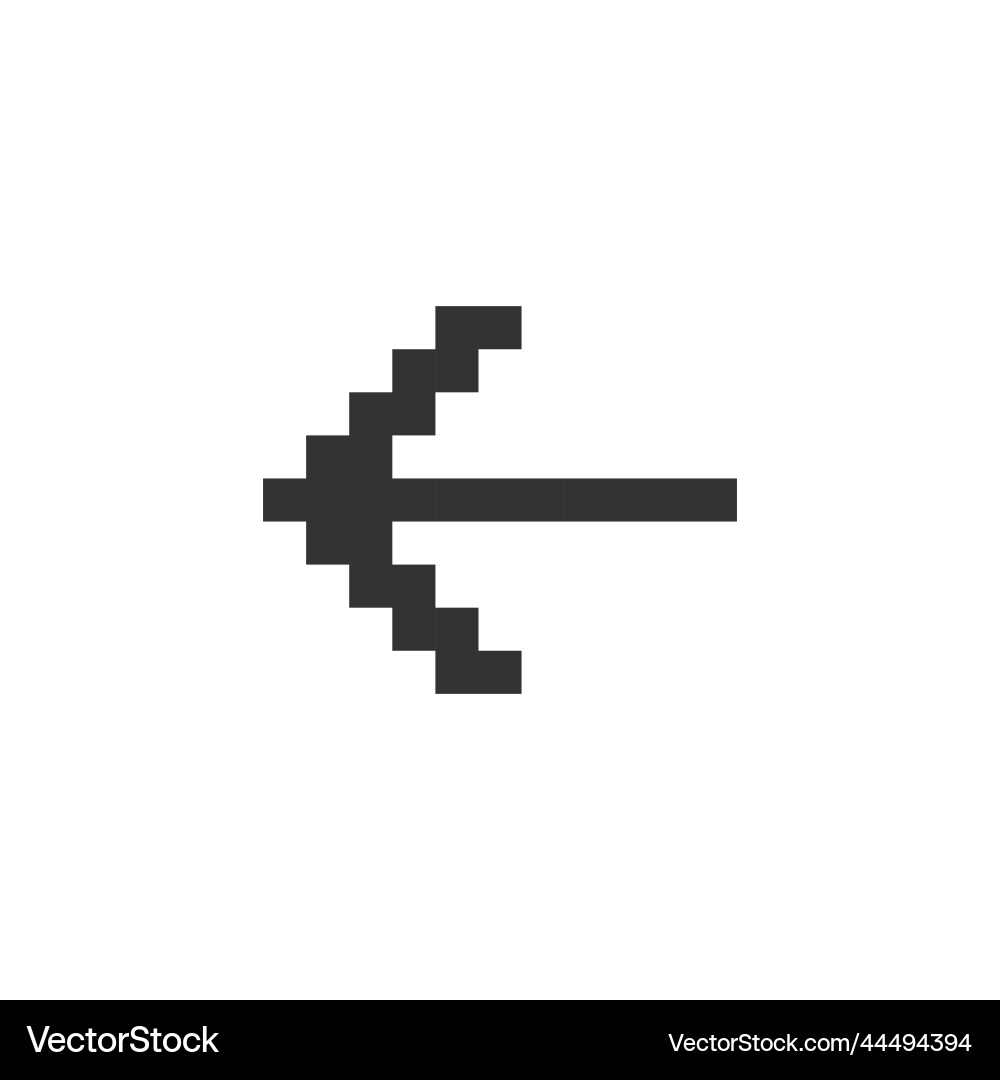 Leftwards arrow pixelated ui icon Vector Image