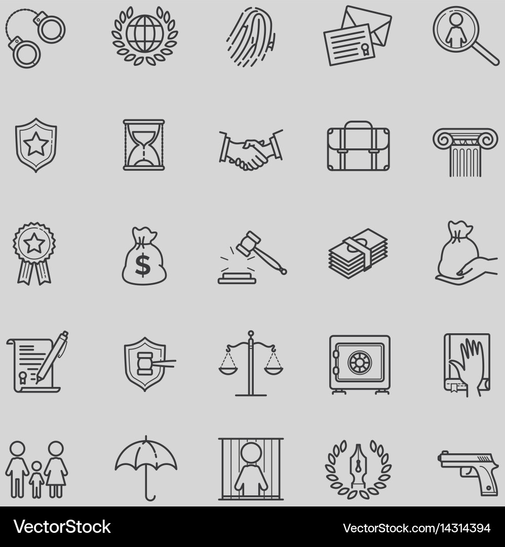Legal Icons - Justice & Law Vector Image
