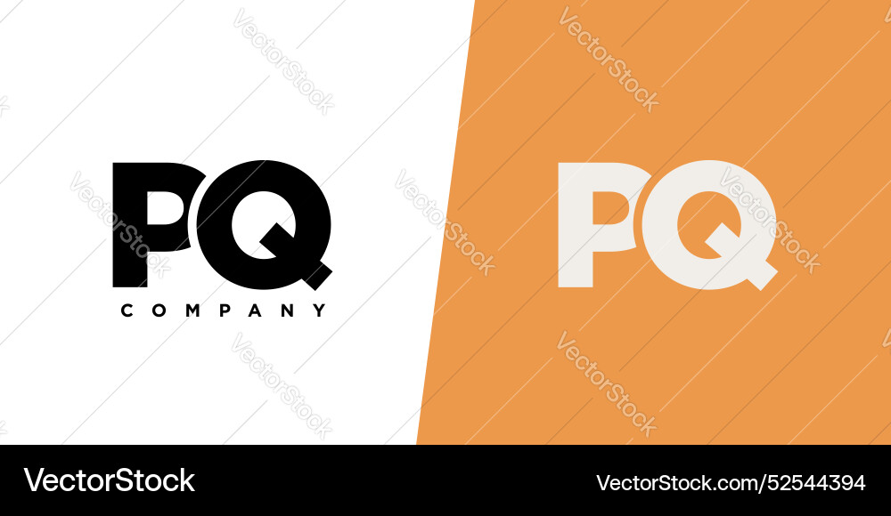 Letter p and q pq logo design template minimal Letter p and q pq logo design template minimal vector image