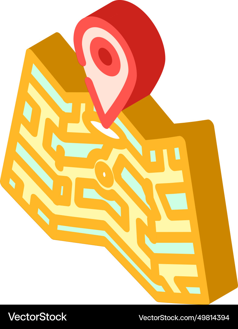 Map pointer gps isometric icon vector image