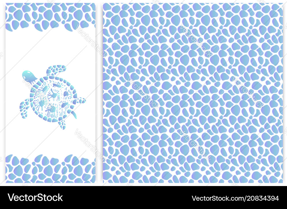Pebble Turtle Pattern - Seamless vector image