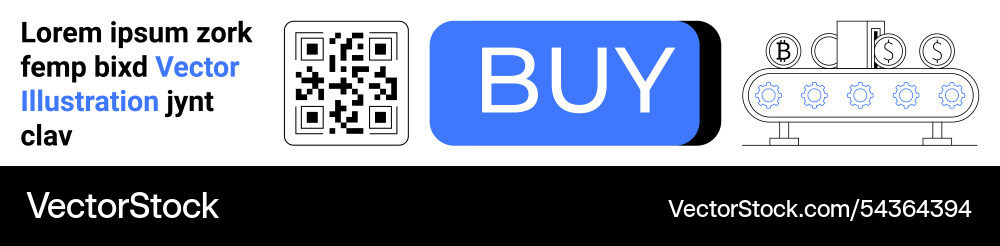 Qr code with buy button and conveyor belt icons Qr code with buy button and conveyor belt icons vector image