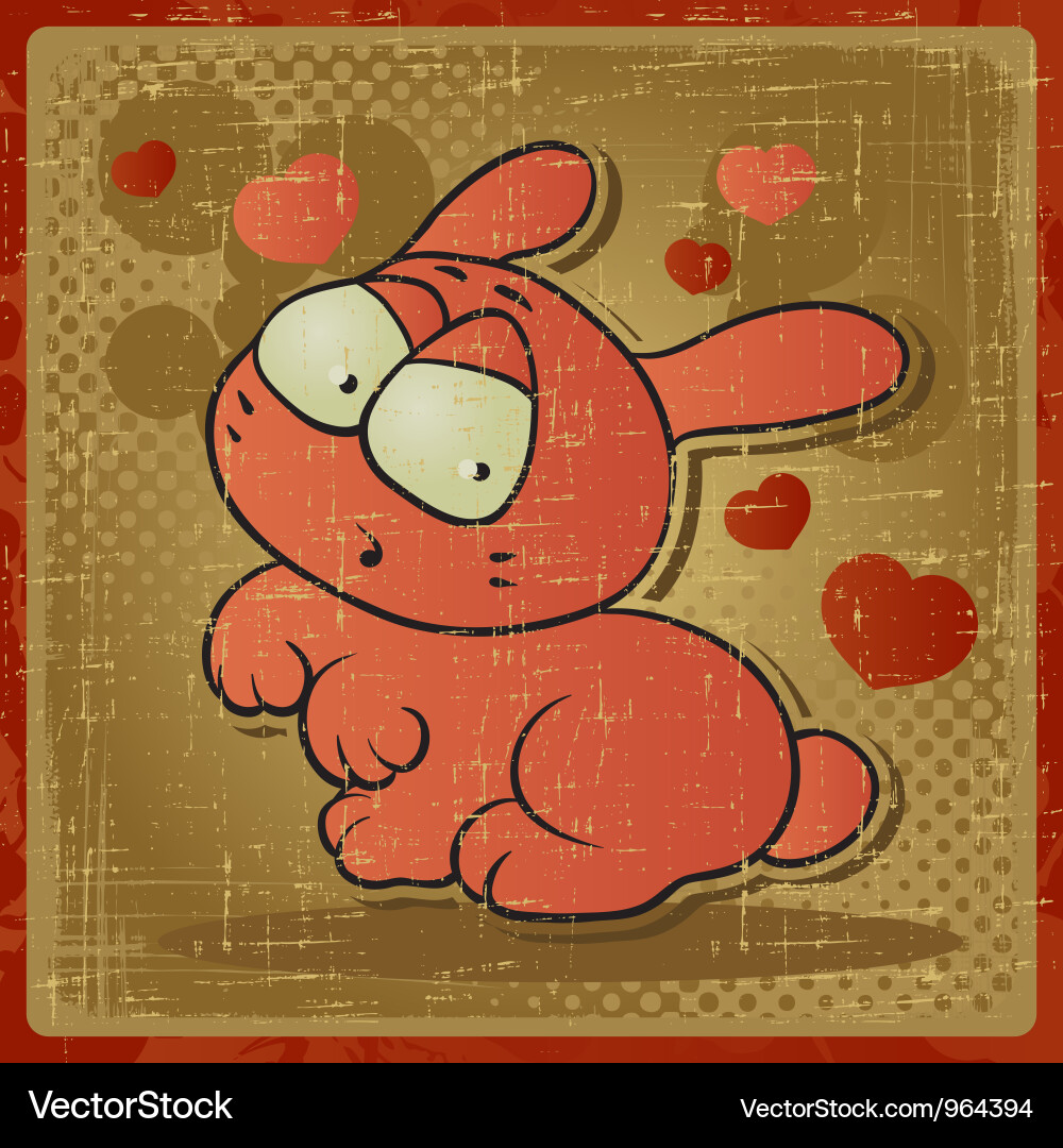Retro Cartoon Rabbit Background Vector Image