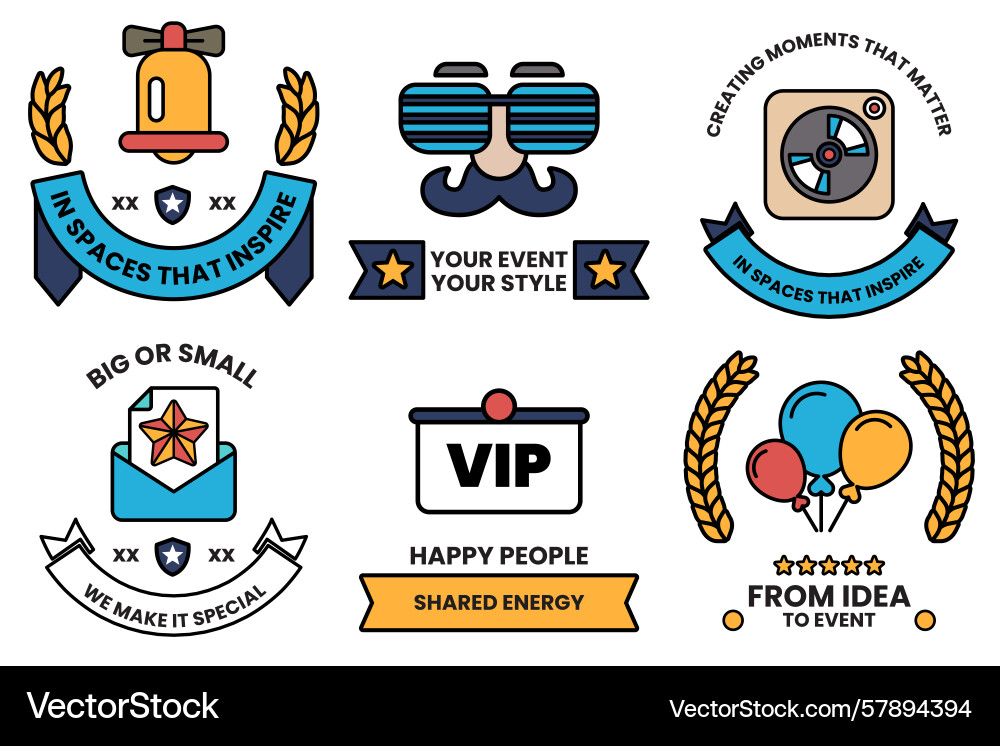 Set of in party and event concepts line Vector Image