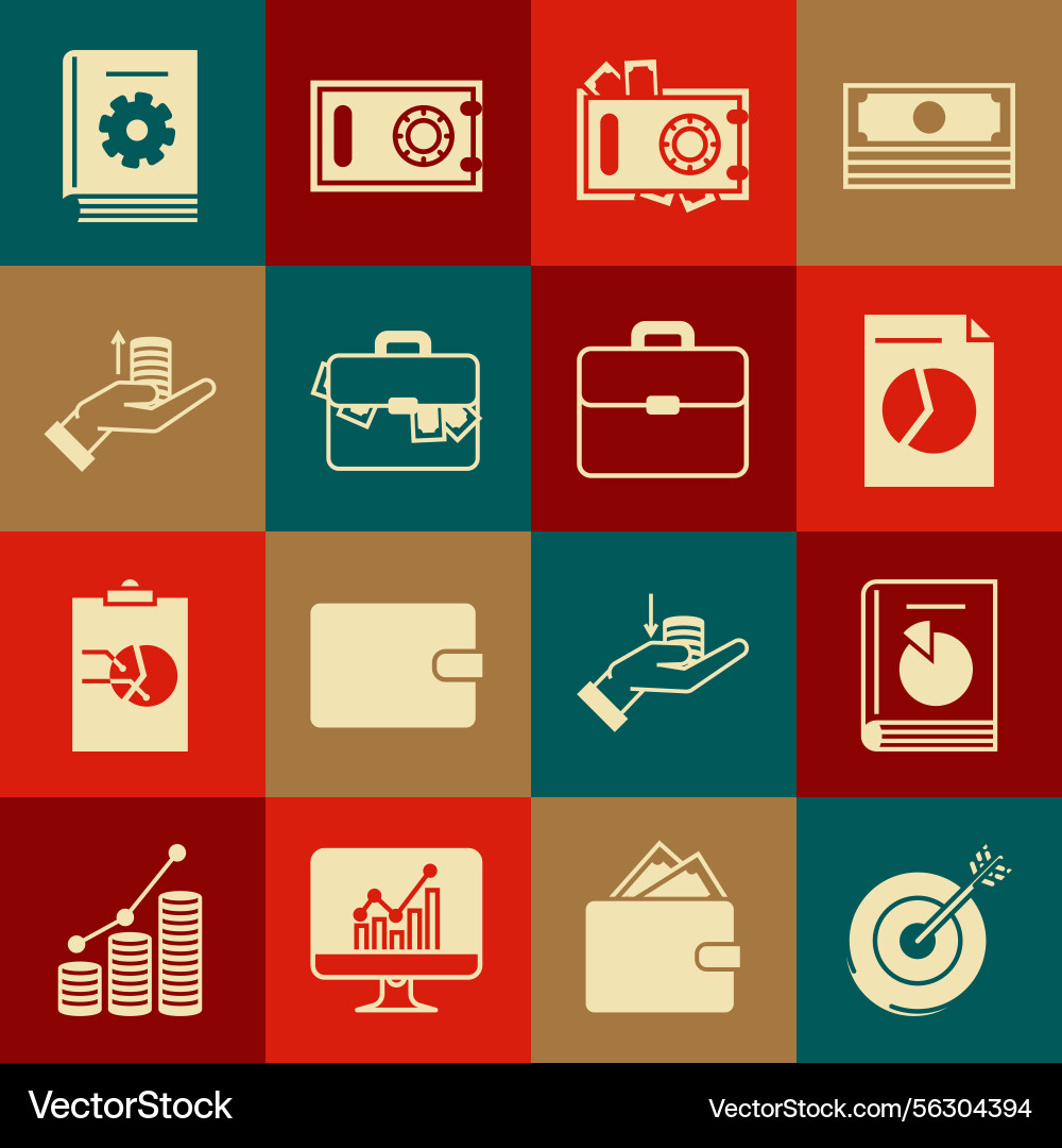 Set target user manual document with graph chart vector image