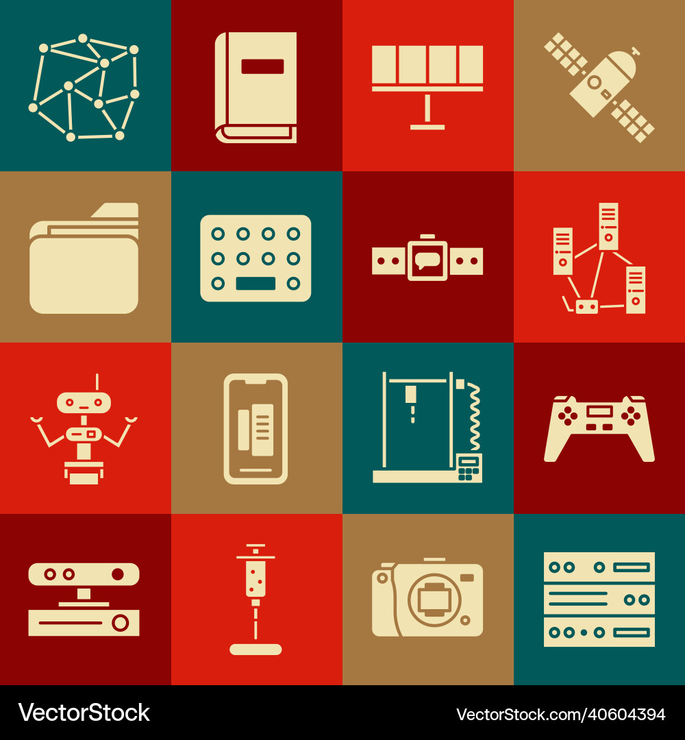 Setzen Sie Serverdaten Web Hosting Gamepad Computer Setzen Sie Serverdaten Web Hosting Gamepad Computer vektorbild