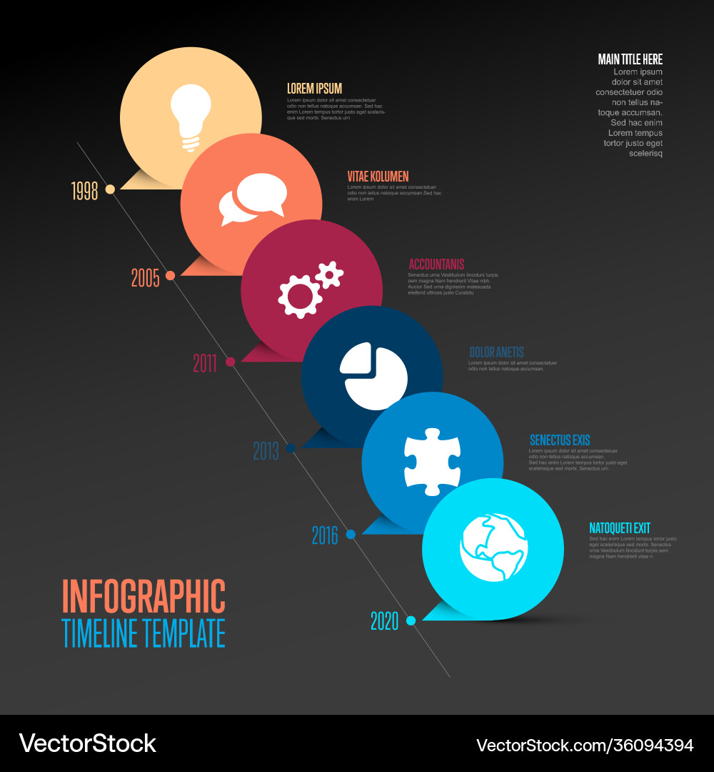 Timeline Milestone Template with Pointers vector image