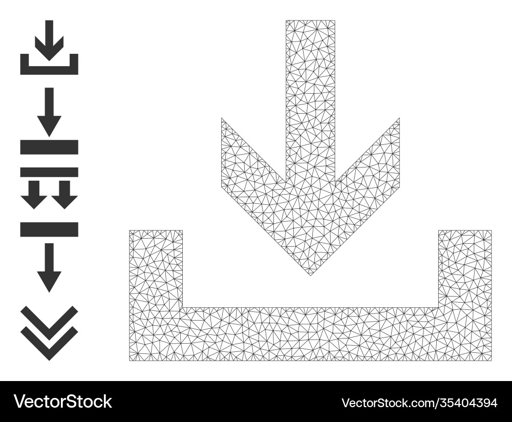 Web mesh downloads icon with simple pictograms Web mesh downloads icon with simple pictograms vector image