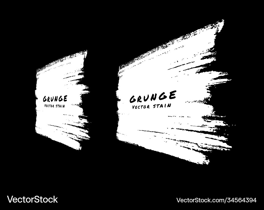 White Sketchy Brush Spots - Grunge Scribble Set Vector Image