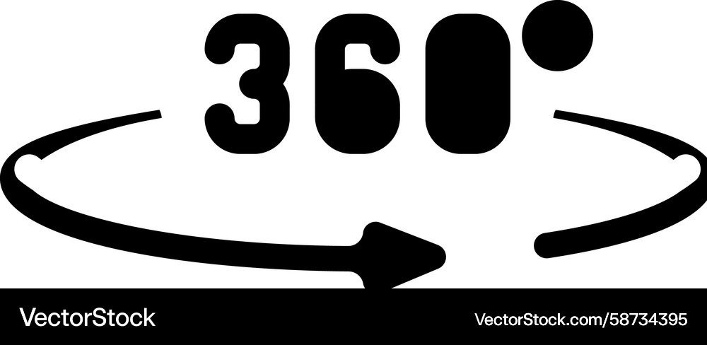 360 Rotation Icon - Circular Arrow Vector Image