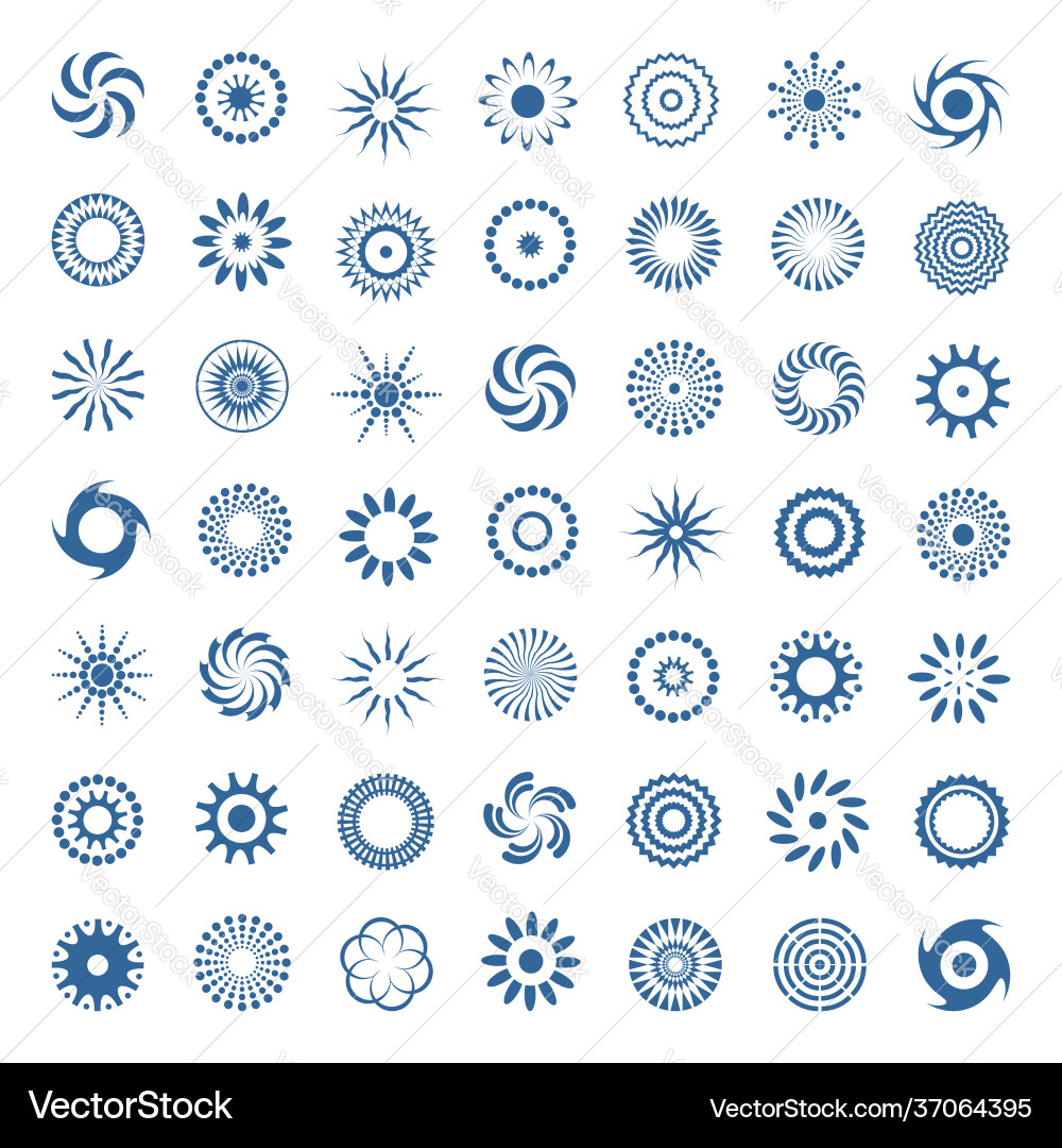 Abstract Round Icon Set Vector Image