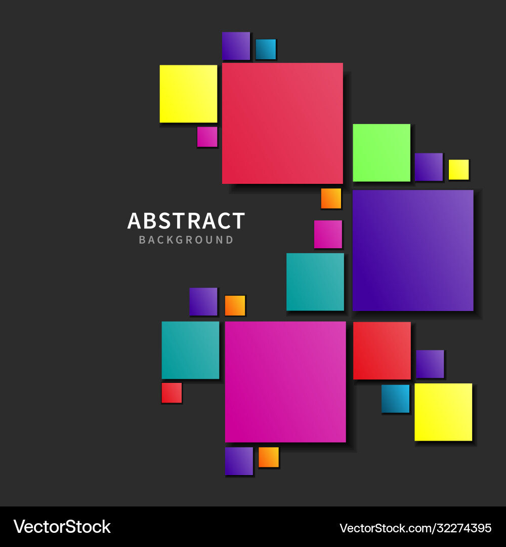 Abstract squares colorful design on dark Vector Image