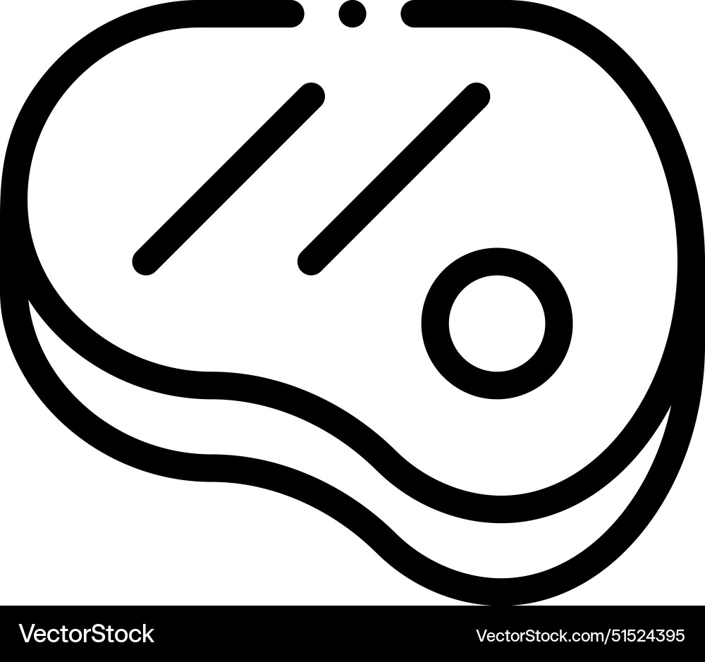 Beef steak icon thin linear style design isolated Beef steak icon thin linear style design isolated vector image