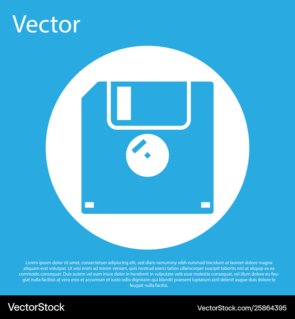 Blue floppy disk for computer data storage icon Vector Image