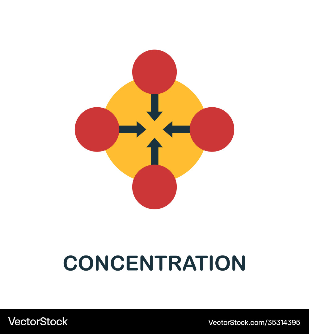 Concentration flat icon color simple element from vector image