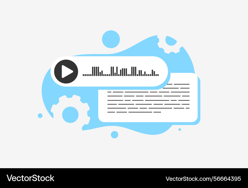 Convert speech to text - concept with voice vector image