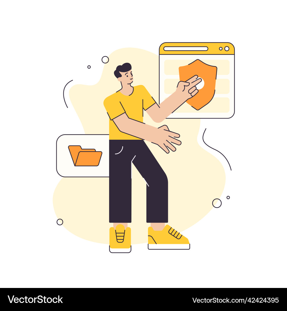 Cybersecurity Programmer Data Safety Vector Image
