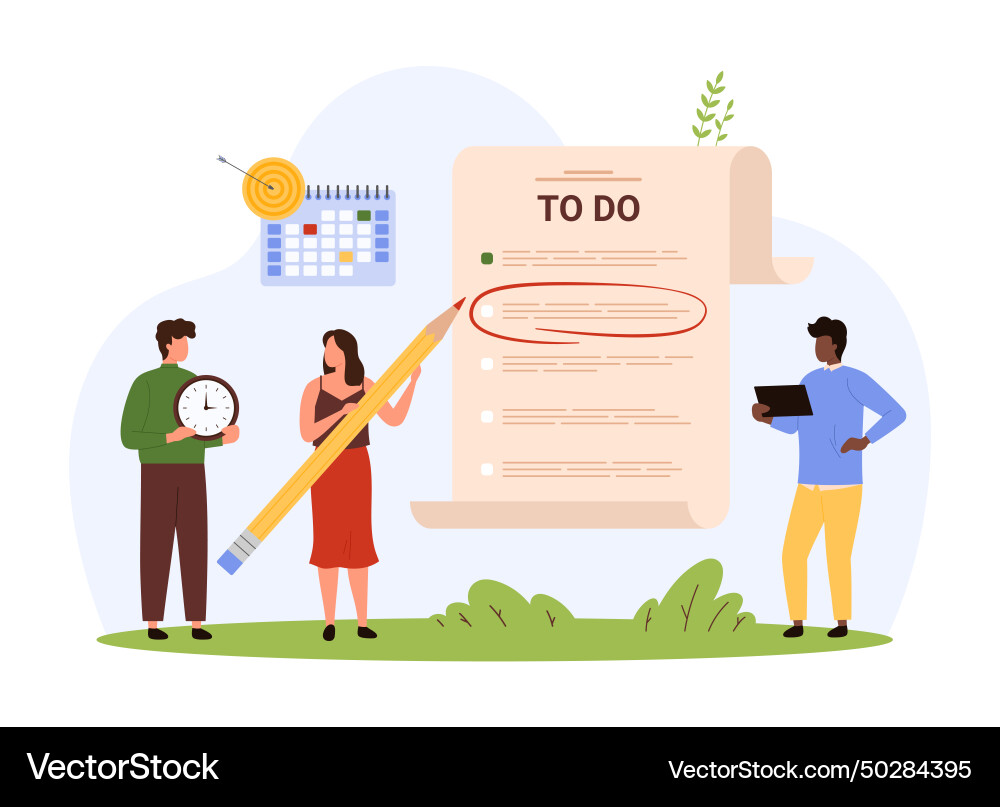 Document with checklist of tasks for business Document with checklist of tasks for business vector image