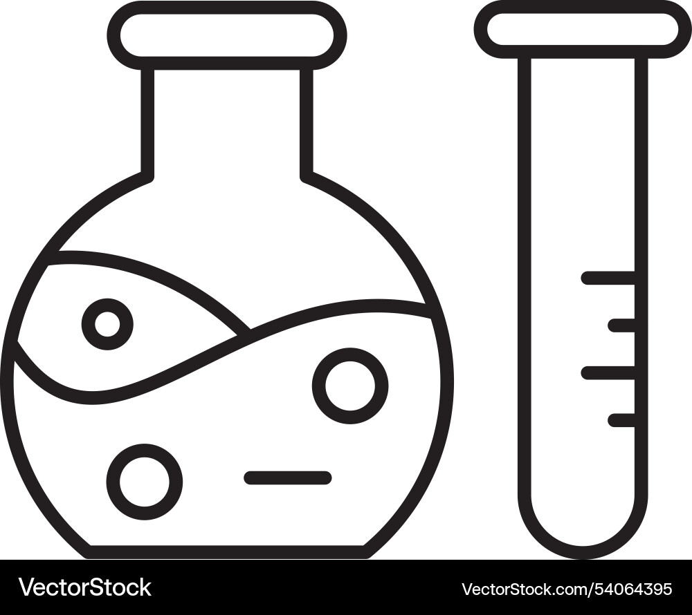 Flasks line icon design Vector Image