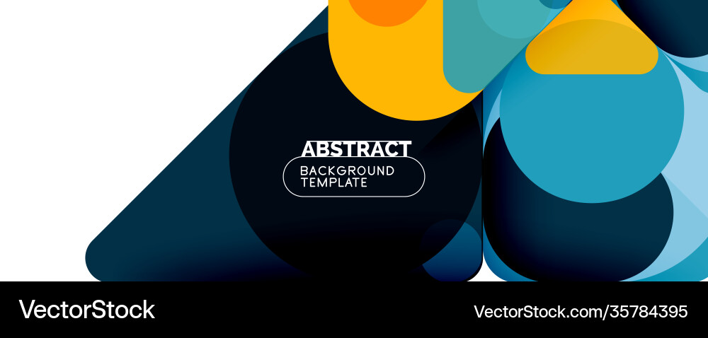 Flat geometric round shapes and dynamic lines Vector Image