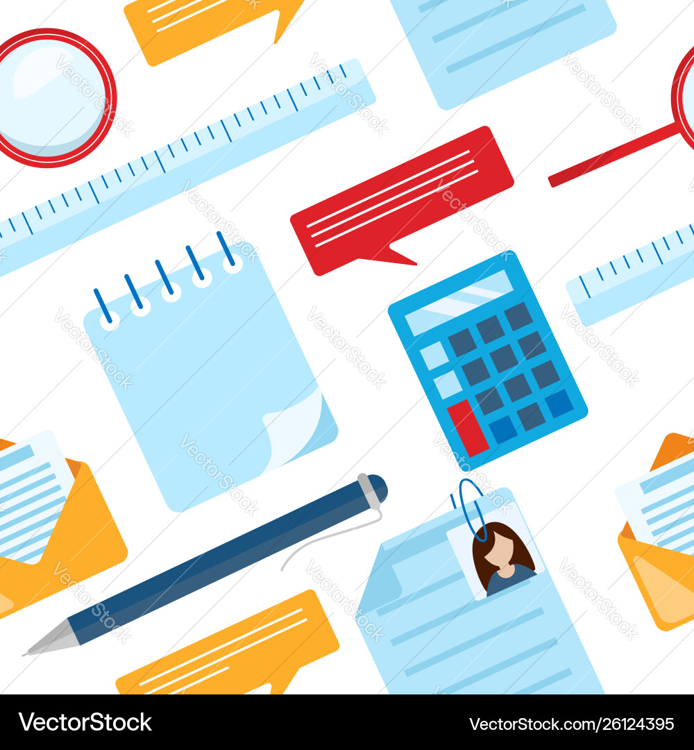 Flat lay business seamless pattern Vector Image