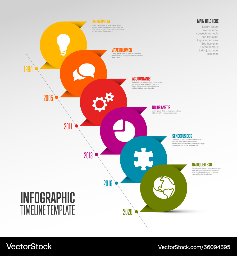 Infographic timeline template with pointers vector image