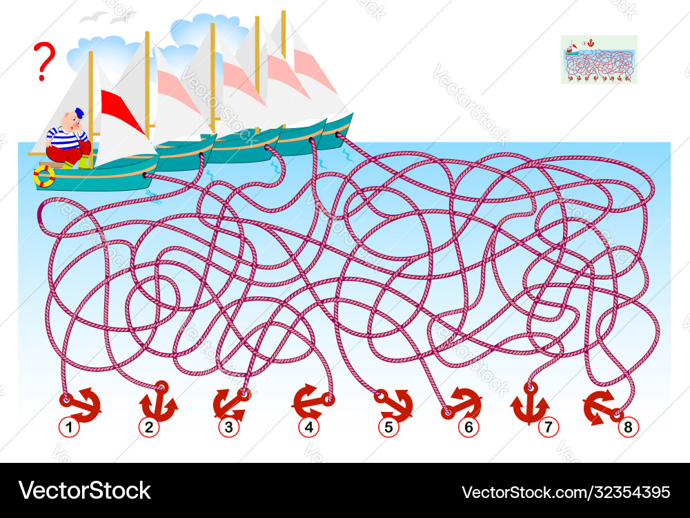 Logical puzzle game with labyrinth for children Vector Image