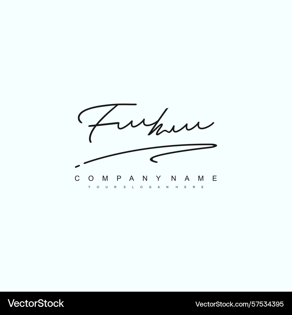 Minimal signature logo design with fh initials Minimal signature logo design with fh initials Vector Image