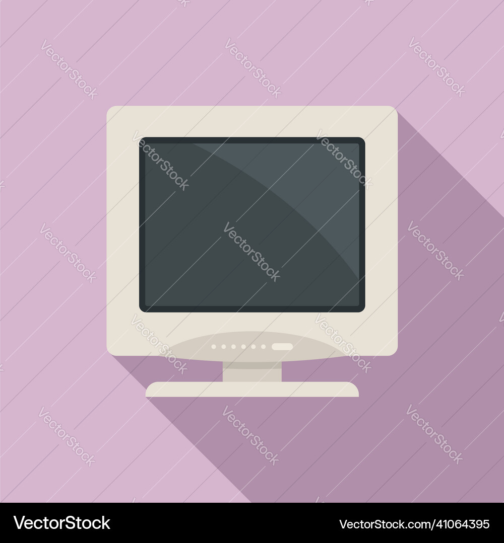 Monitor technology icon flat computer Monitor technology icon flat computer vector image