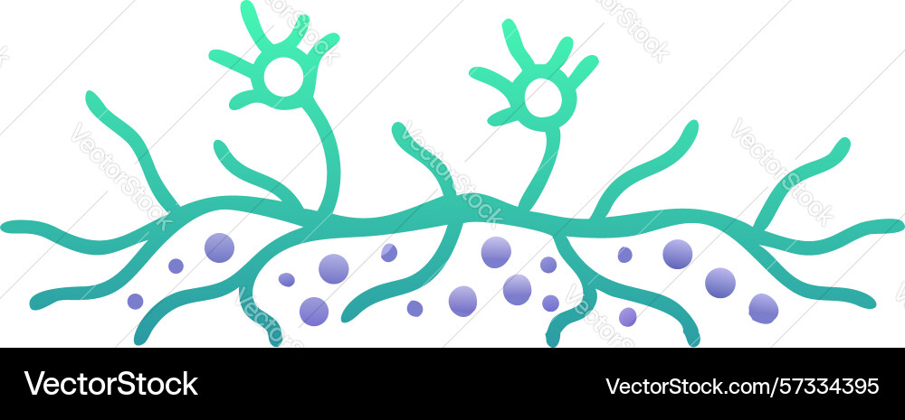 Neural network branching system icon in flat vector image